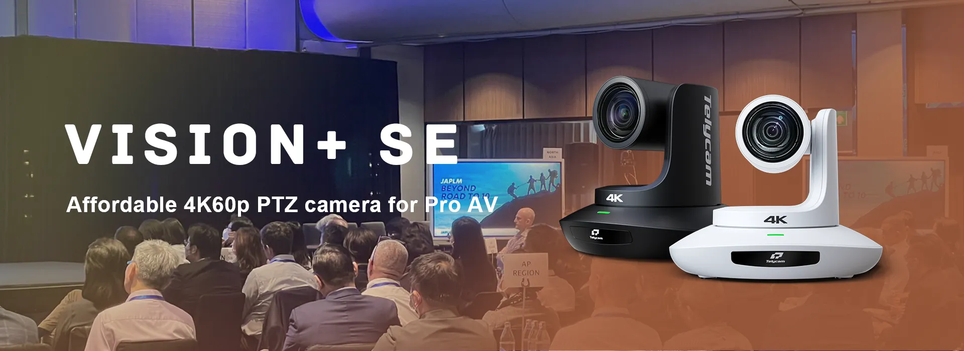 Vision+ SE-12x from Telycam, Advanced 4K60 PTZ Camera with Native Auto-Tracking