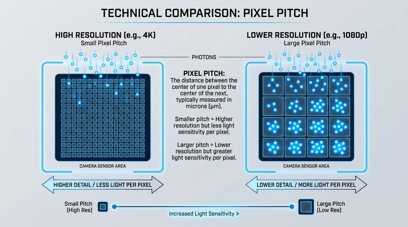 像素尺寸（Pixel Pitch）：传感器内的微观世界